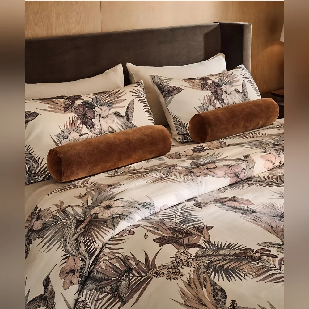 ❤️BUY 2 GET 1 FREE  Eden Off White & Smoked Mauve Linen King & Standard Set